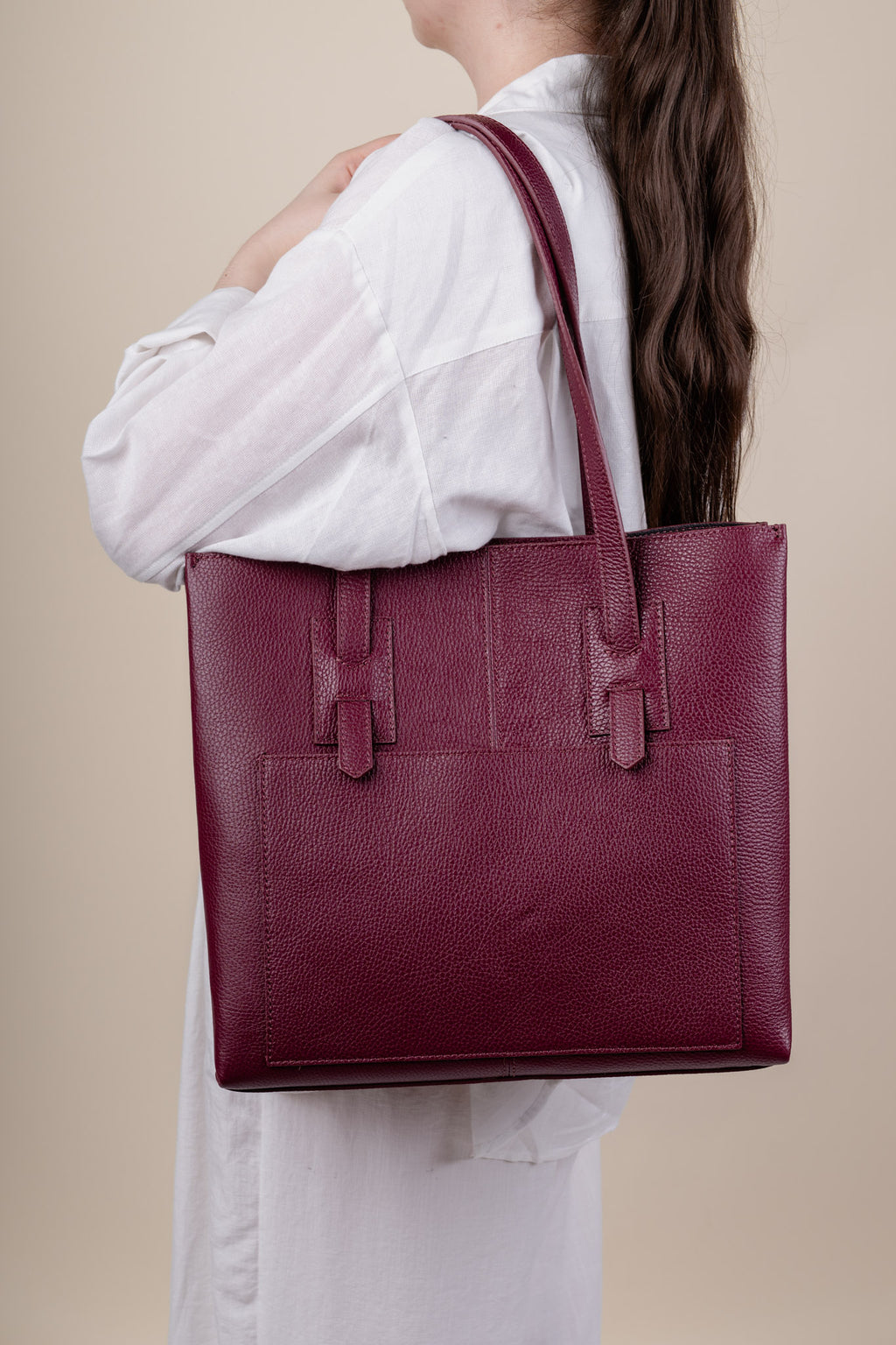 Success eredeti bőr kézitáska - bordó