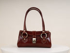 Lunora bőr táska, Leda barna, elölről